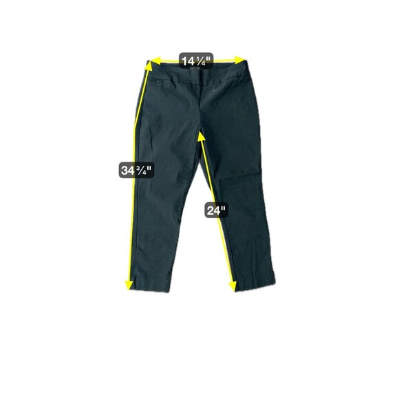 Van Heusen Stretch Extensible Cropped Pants Black Sz 12 Work Business Casual - Picture 7 of 10